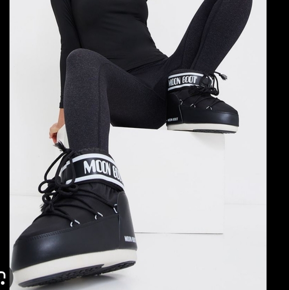 Moon Boot Low Icon 2 boots Moon Boota Low Icon Snow Boots Black White - Picture 5 of 12